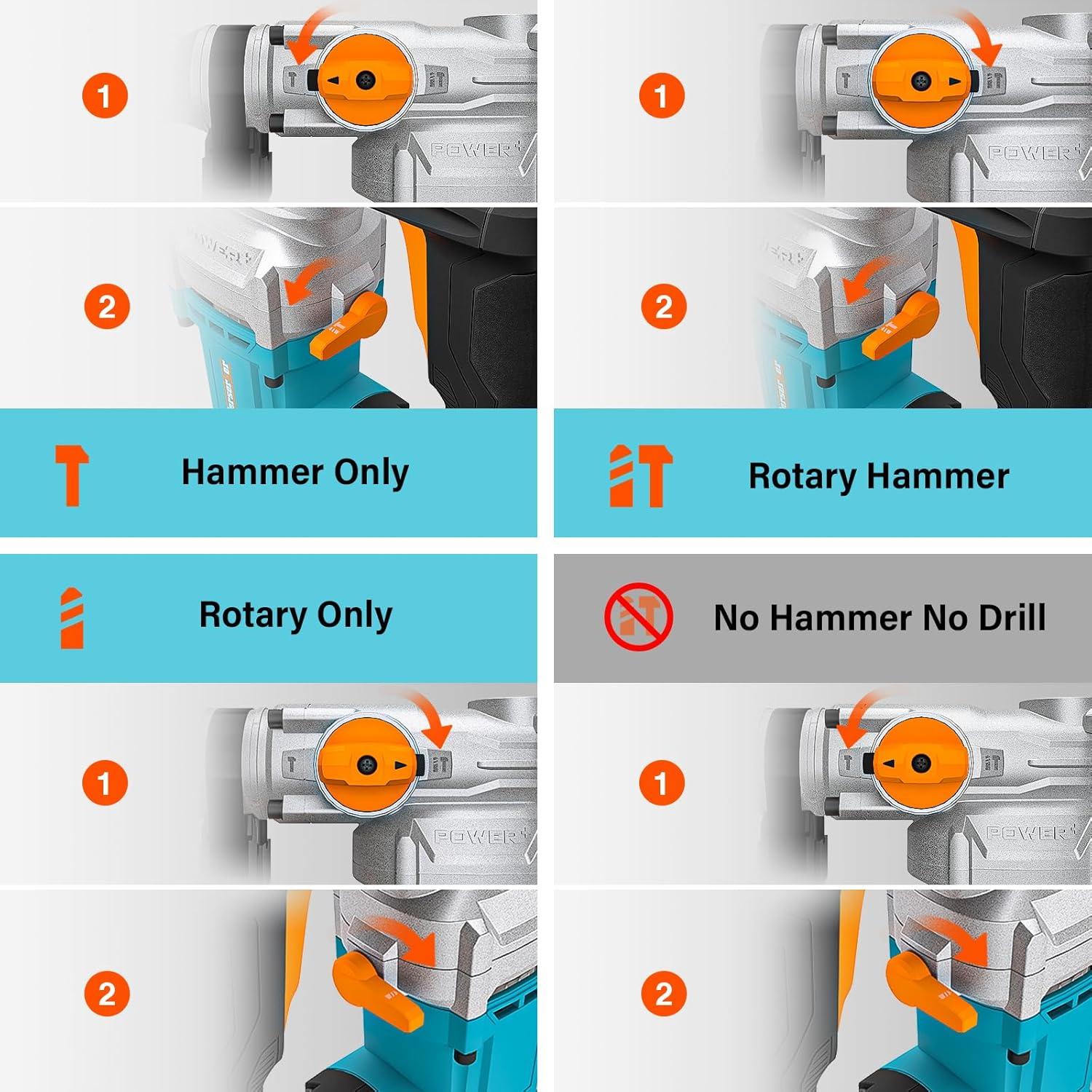 Taladro Rotatorio Berserker 26FA 1050W SDS-Plus 3 Funciones