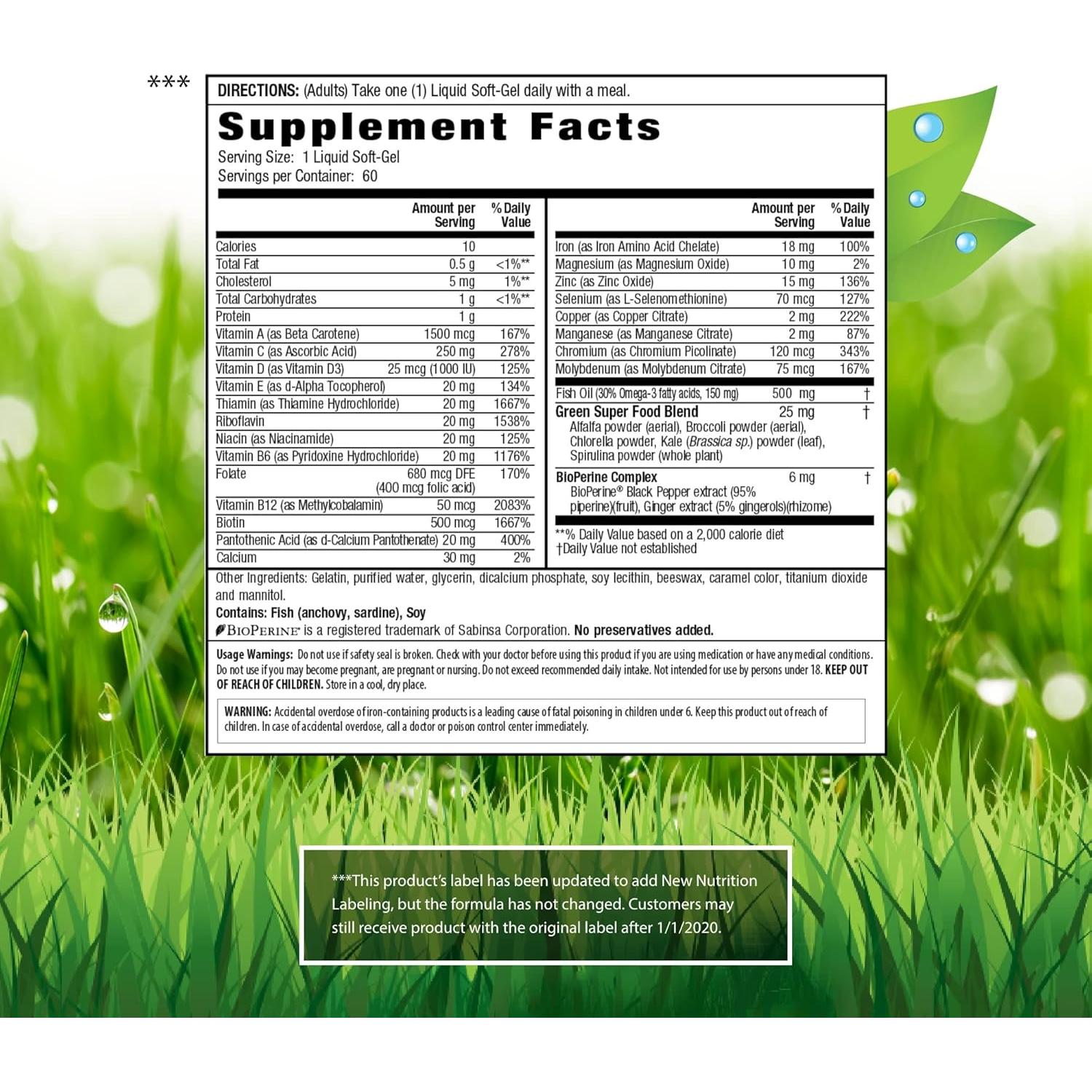 Irwin Naturals Solo Uno Multivitamínico con Hierro - 60 Gelatinas