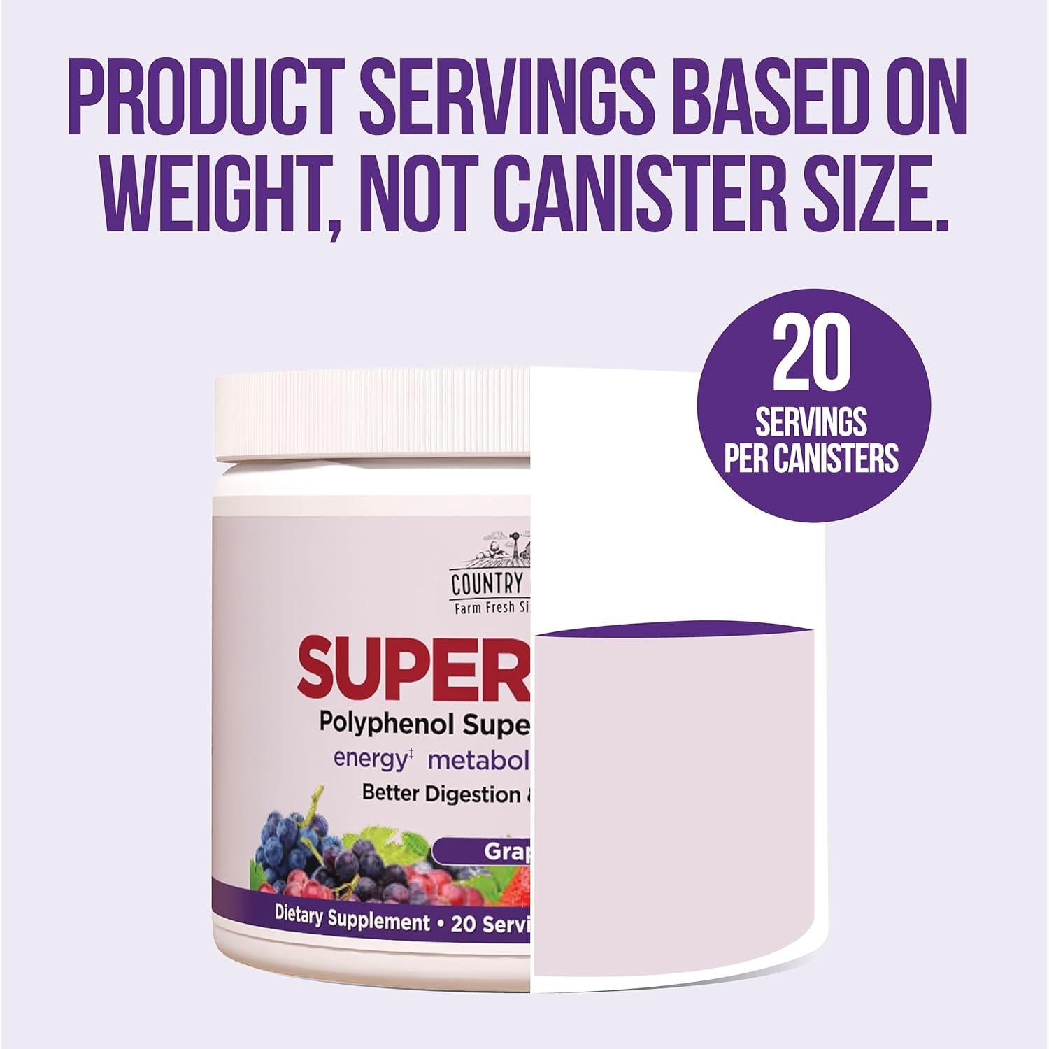 Country Farms Super Reds 200g - Superalimento Energizante Sabor Uva