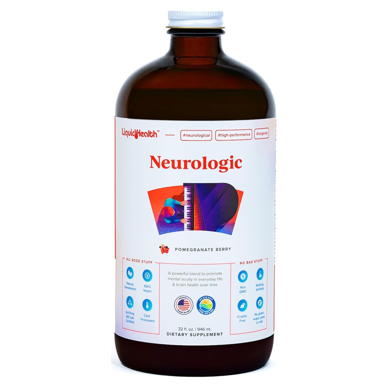 Suplemento Nootrópico Liquid Health 946 ml - Enfoque y Memoria
