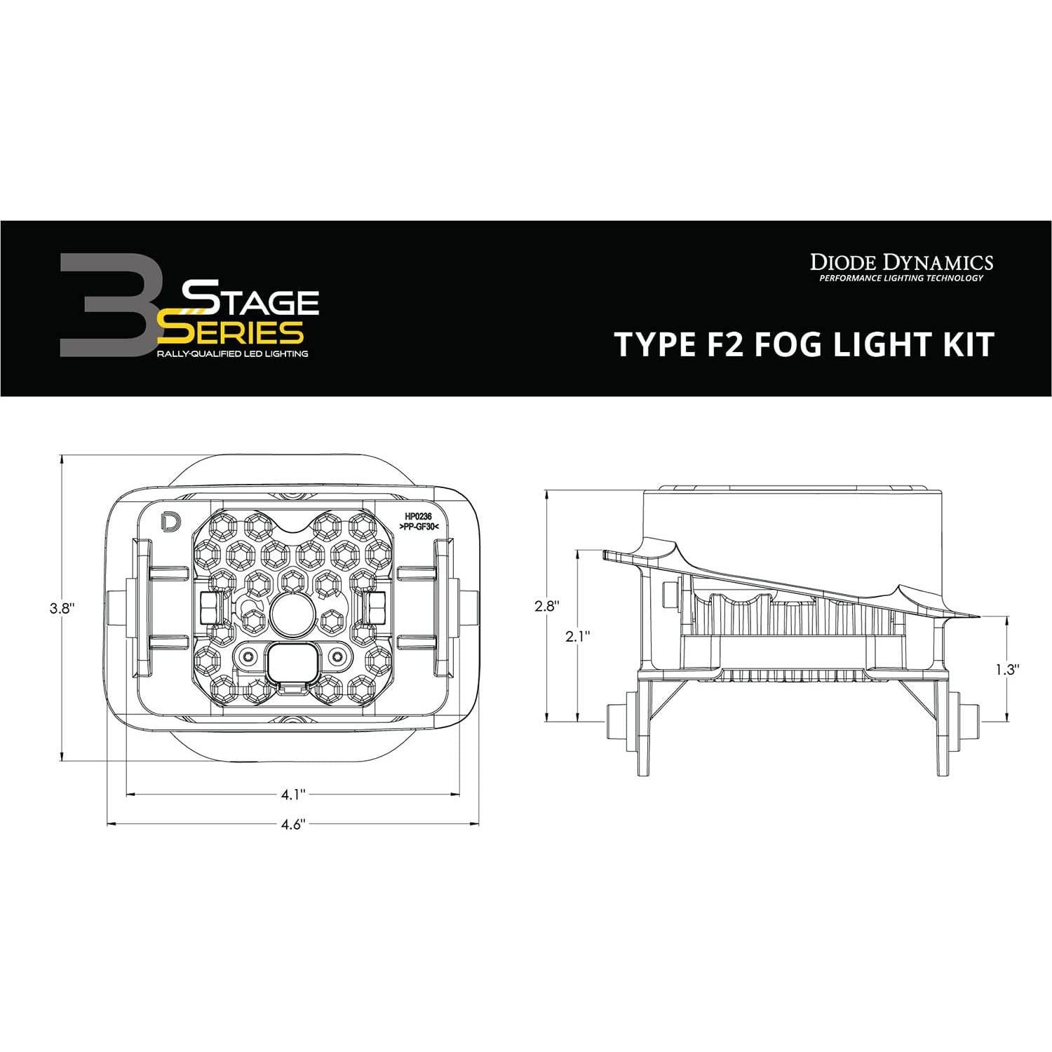 Kit de luces antiniebla Diode Dynamics DD7017 blanca SAE