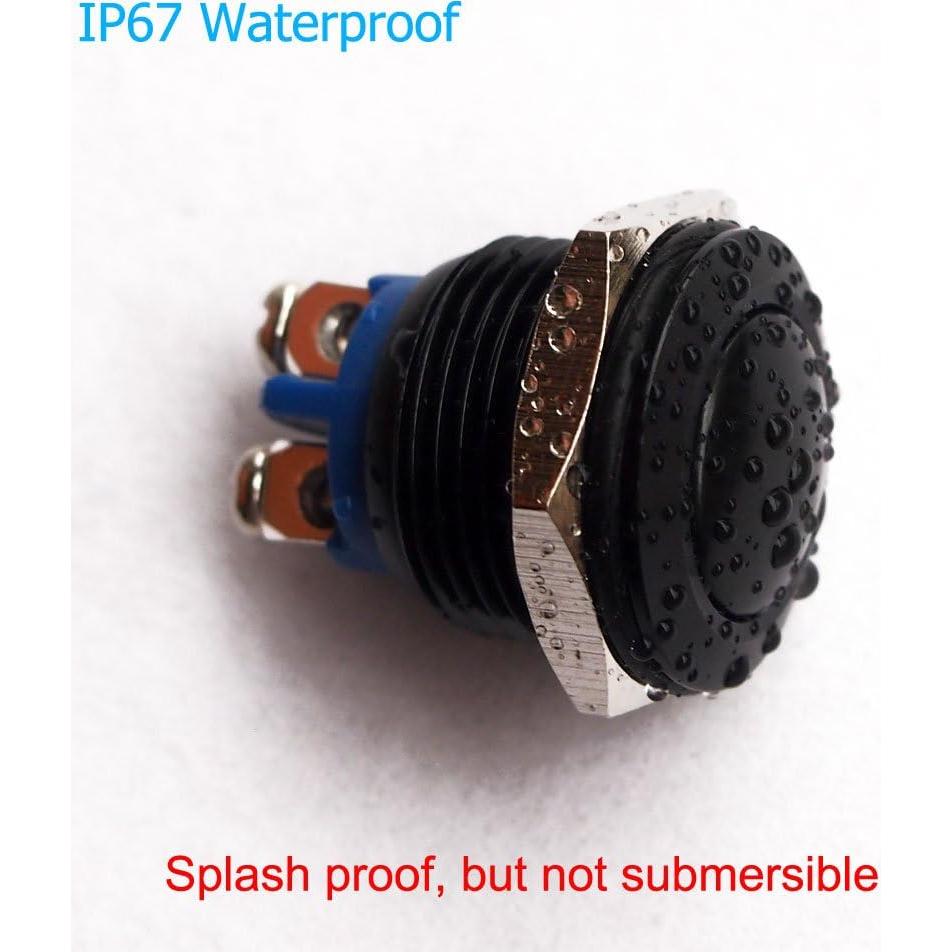 Interruptor Momentáneo URTONE UR162 16mm IP67 Negro