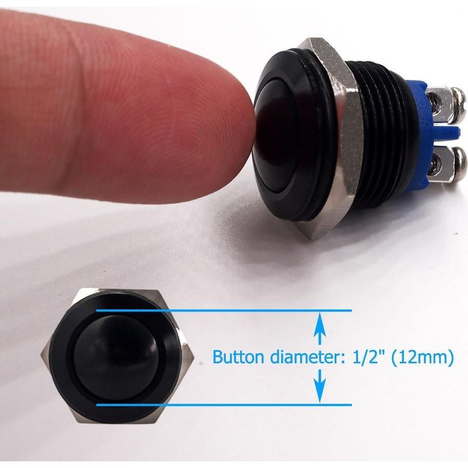 Interruptor Momentáneo URTONE UR162 16mm IP67 Negro