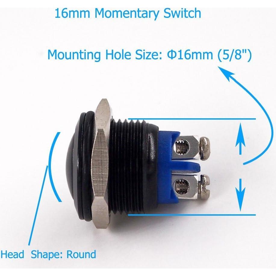 Interruptor Momentáneo URTONE UR162 16mm IP67 Negro
