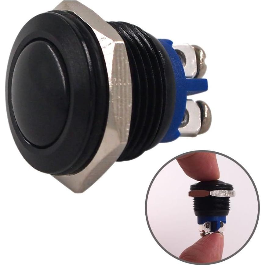 Interruptor Momentáneo URTONE UR162 16mm IP67 Negro