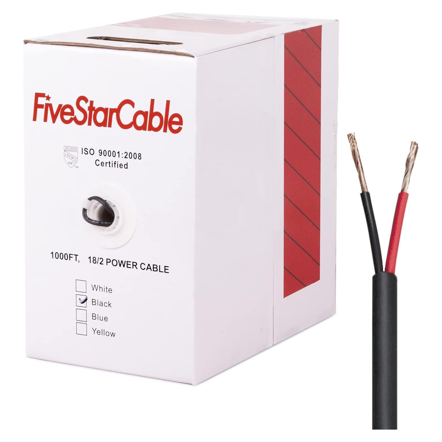 Cable de Bajo Voltaje 18 AWG 2 Conductores 1000 pies PVC Five Star