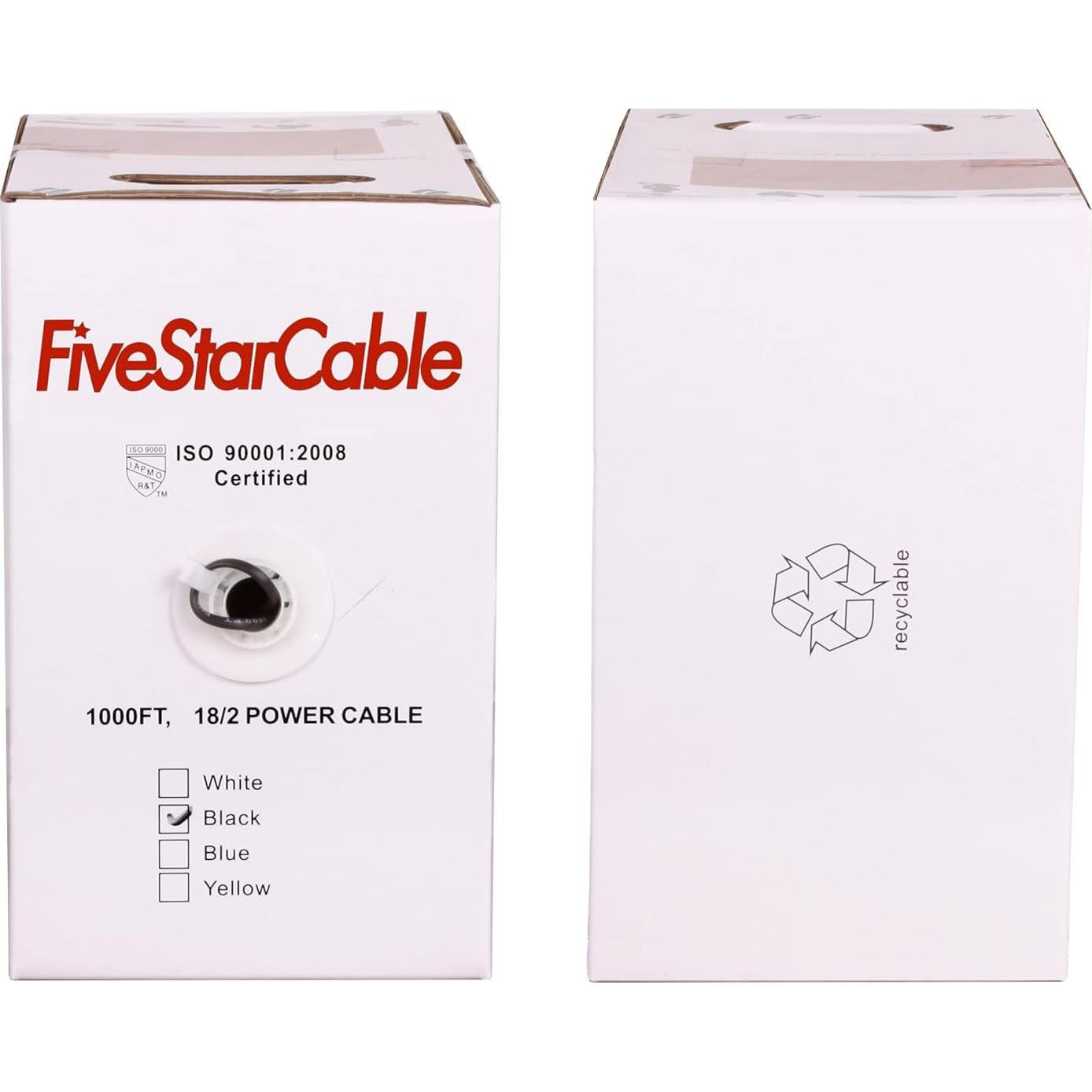 Cable de Bajo Voltaje 18 AWG 2 Conductores 1000 pies PVC Five Star