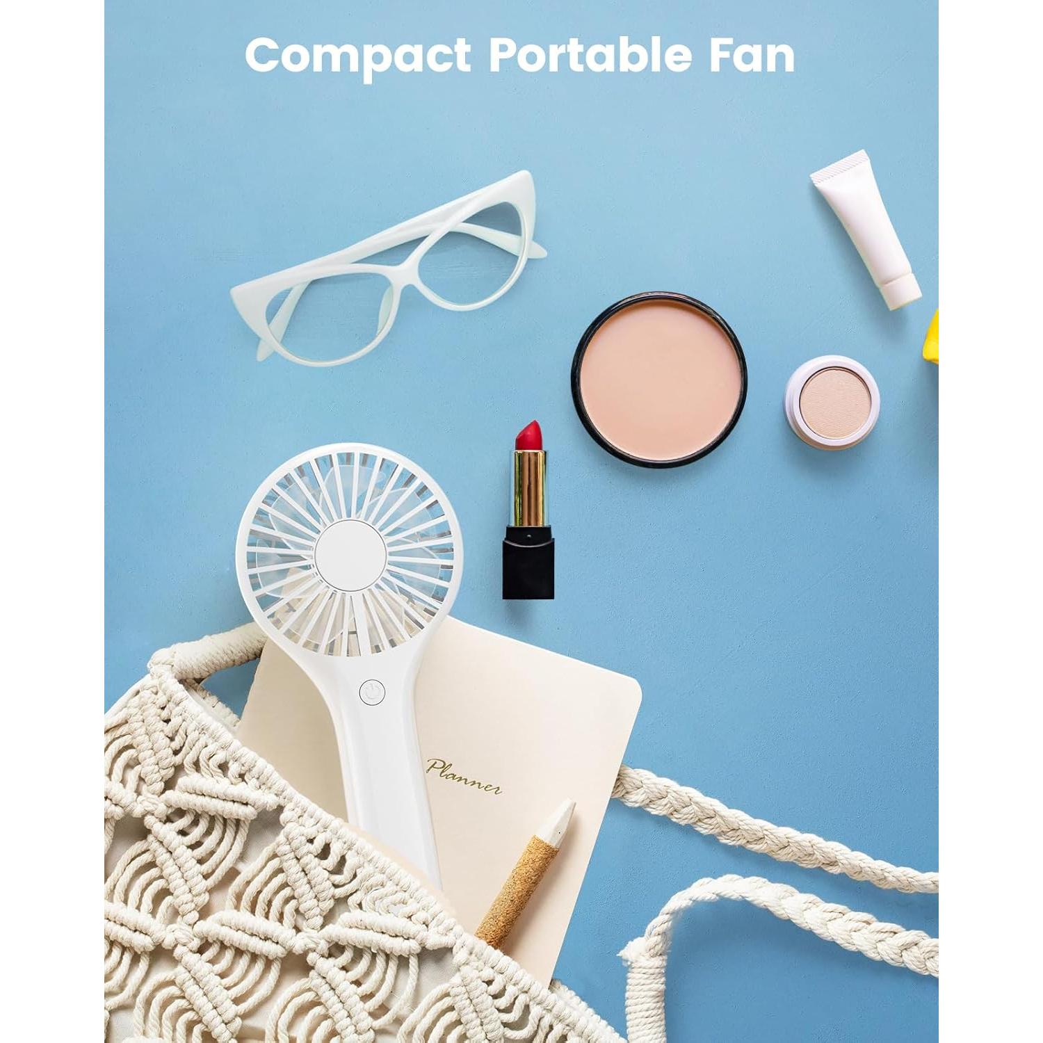 Ventilador de Mano Edvision Blanco Portátil 3 Velocidades