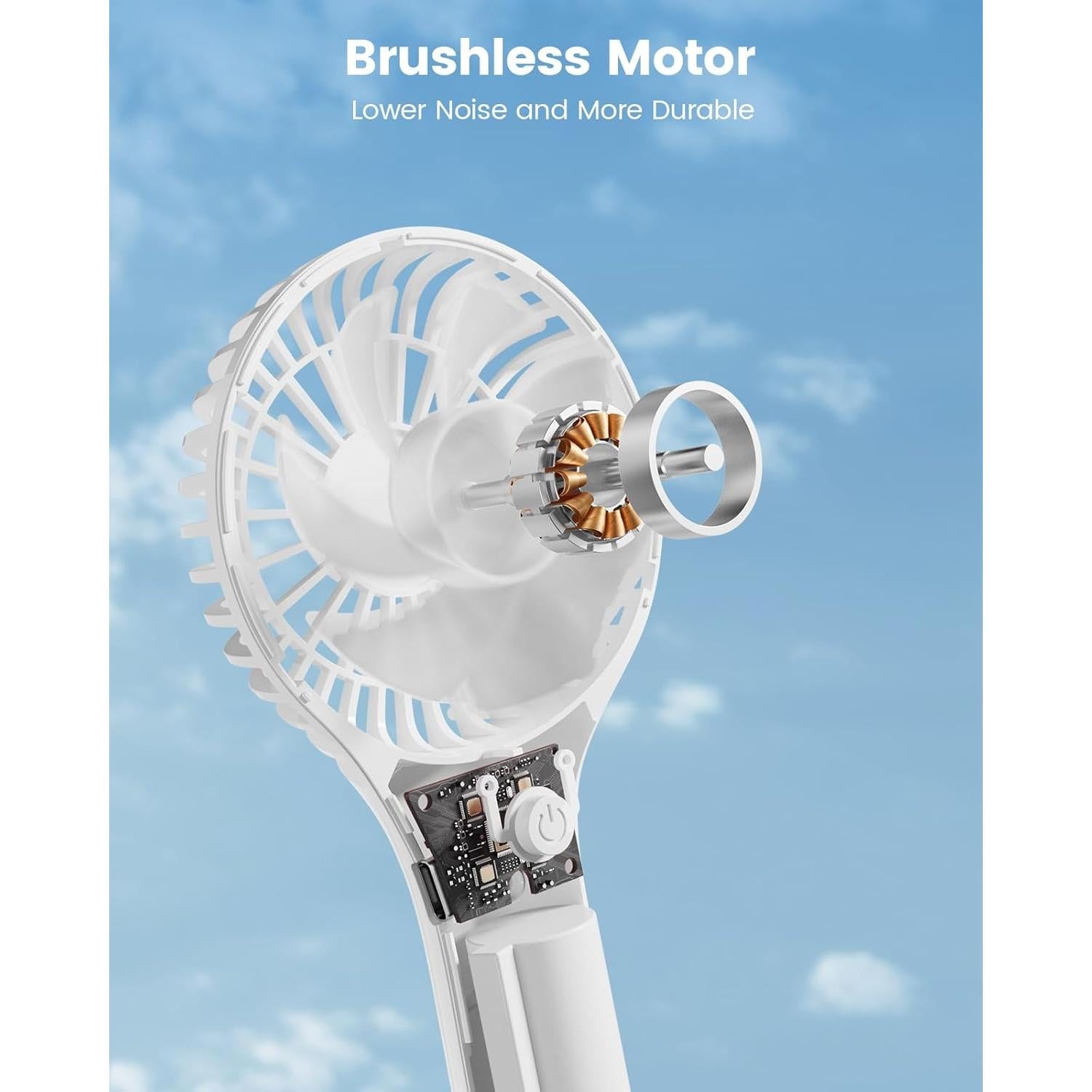 Ventilador de Mano Edvision Blanco Portátil 3 Velocidades