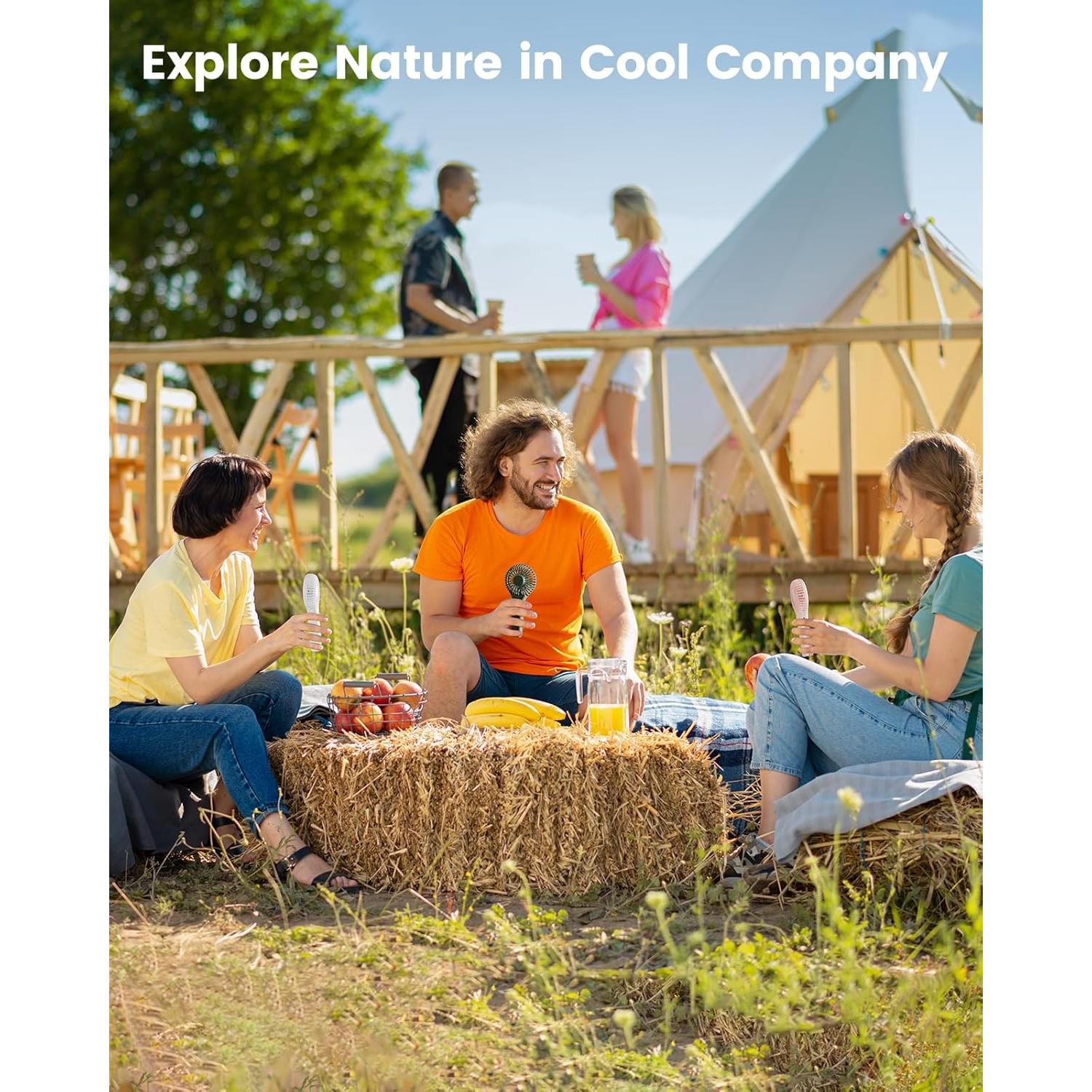 Ventilador de Mano Edvision Blanco Portátil 3 Velocidades