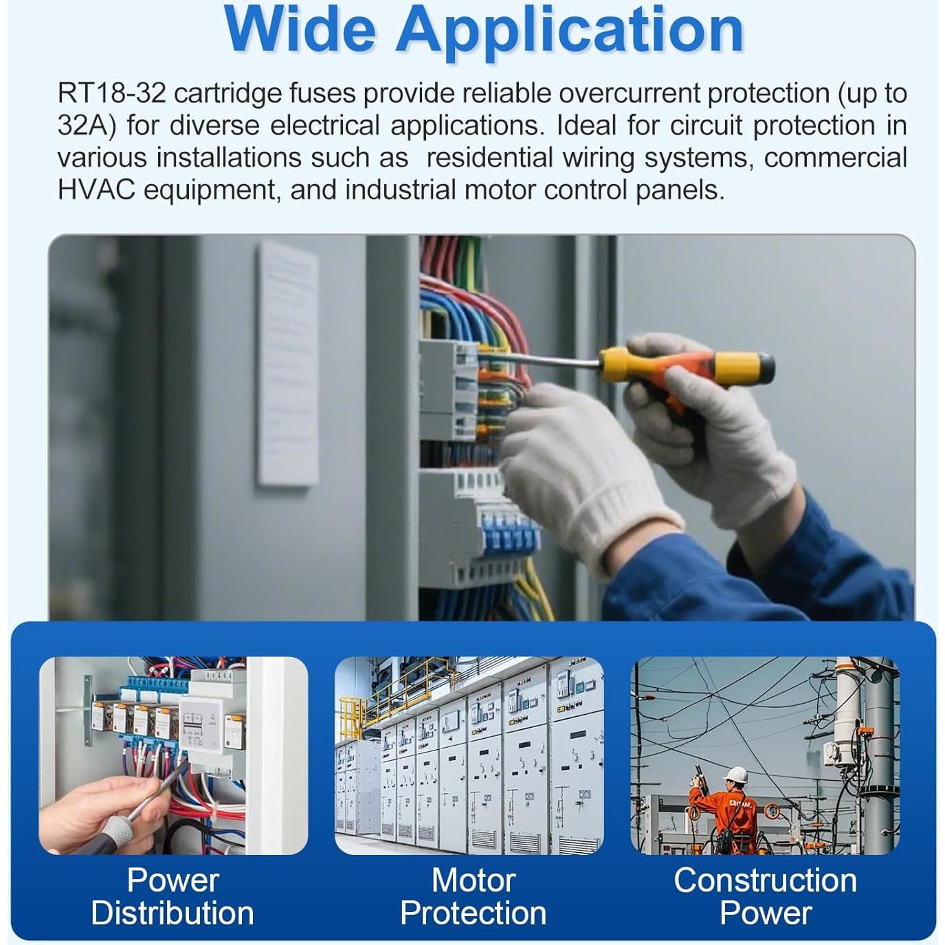 Portafusibles RT18-32 Baomain con 10 Fusibles Cerámicos 1A