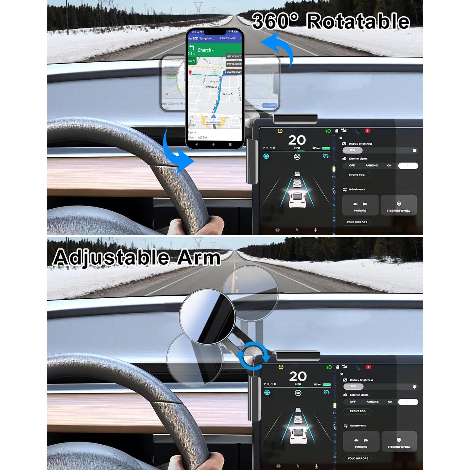 Soporte de Cargador Inalámbrico 15W para Tesla Model 3/Y/Cybertruck