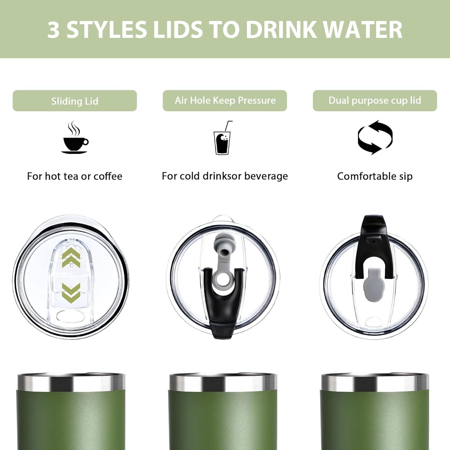 Vaso Aislado HYDROWION 12 oz Acero Inoxidable Negro con Tapa