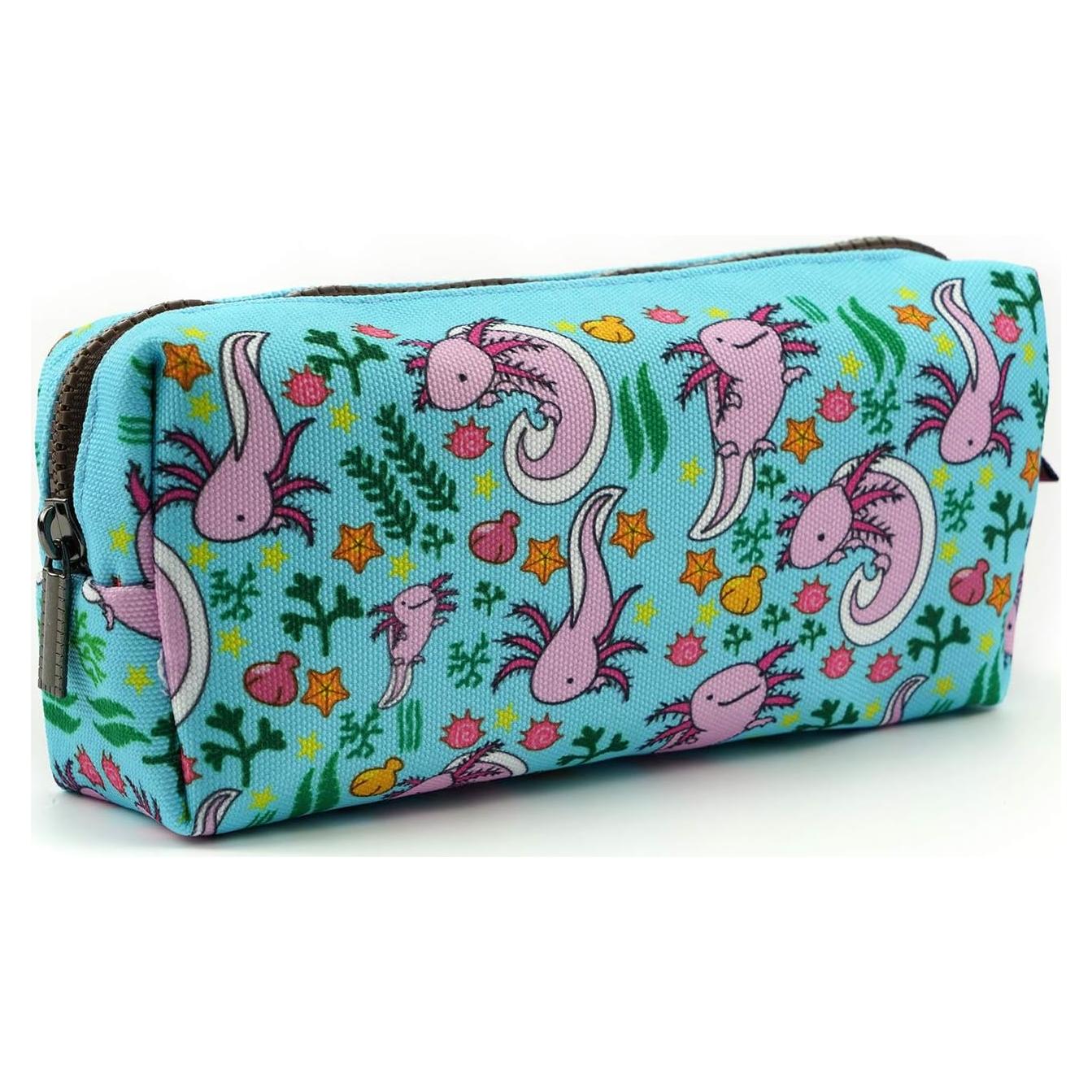 Estuche de Lápices LParkin Axolote 19x8.9x5cm Lienzo Azul