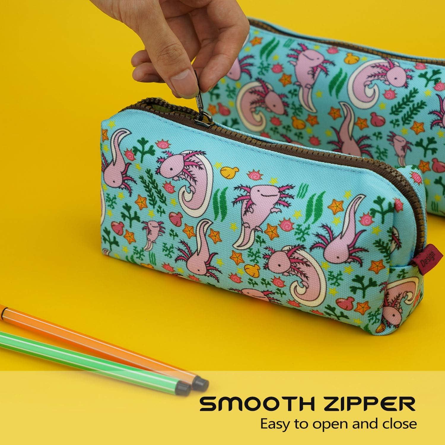 Estuche de Lápices LParkin Axolote 19x8.9x5cm Lienzo Azul