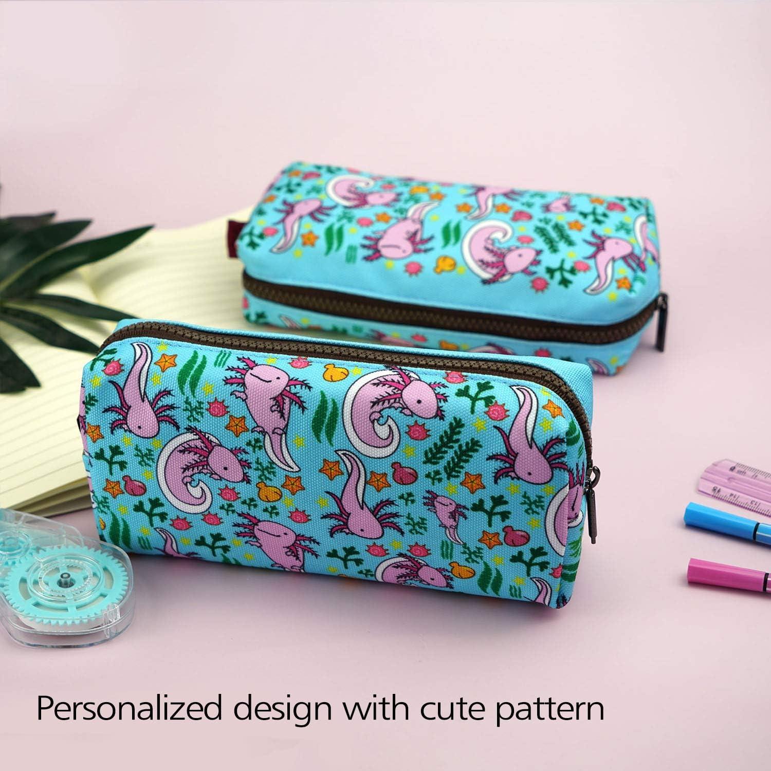 Estuche de Lápices LParkin Axolote 19x8.9x5cm Lienzo Azul