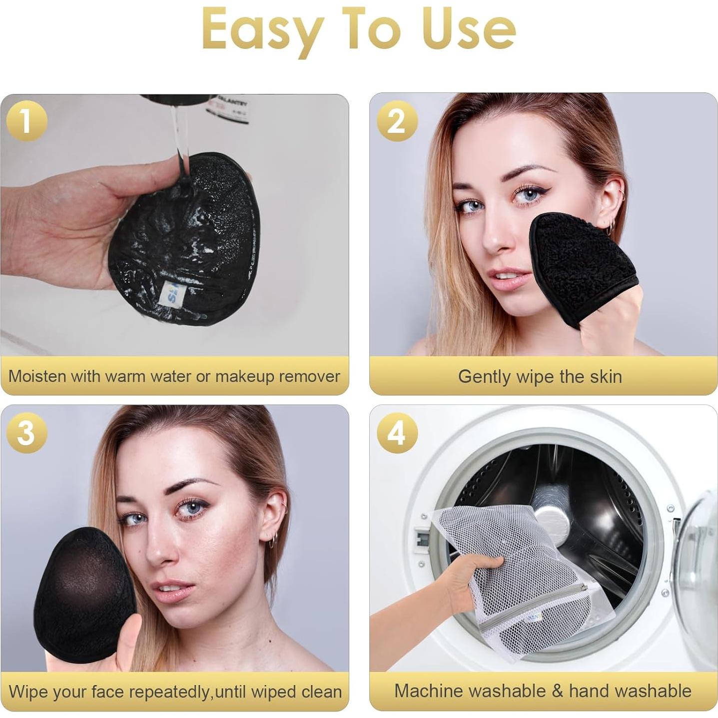 Almohadillas Reutilizables Desmaquillantes SINLAND - 6 Piezas Microfibra