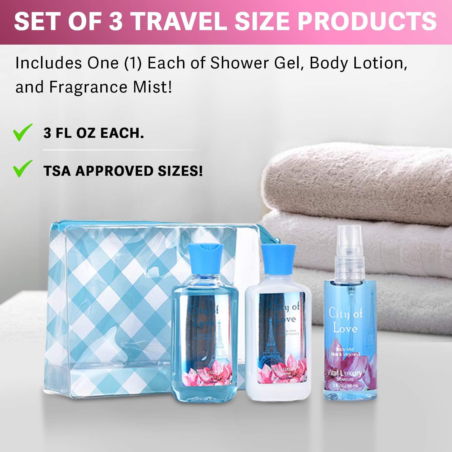 Set de Viaje Spa Loción Corporal Gel Ducha Bruma Aromática