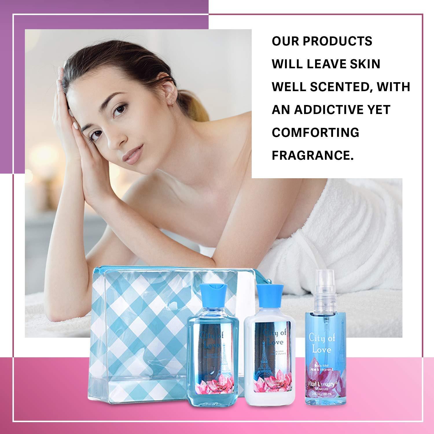 Set de Viaje Spa Loción Corporal Gel Ducha Bruma Aromática