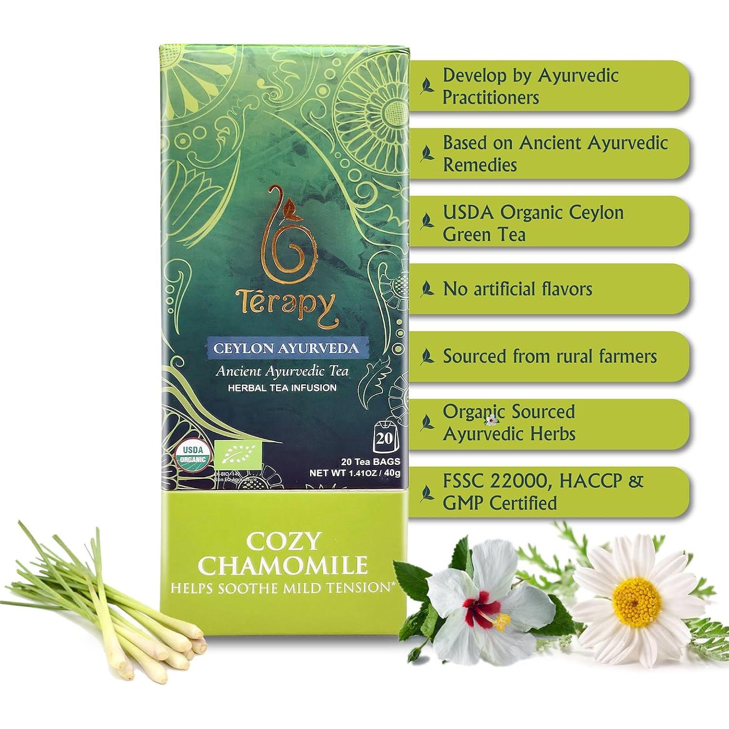 Té de Manzanilla Orgánica Terapia Ceylon - 20 Bolsitas