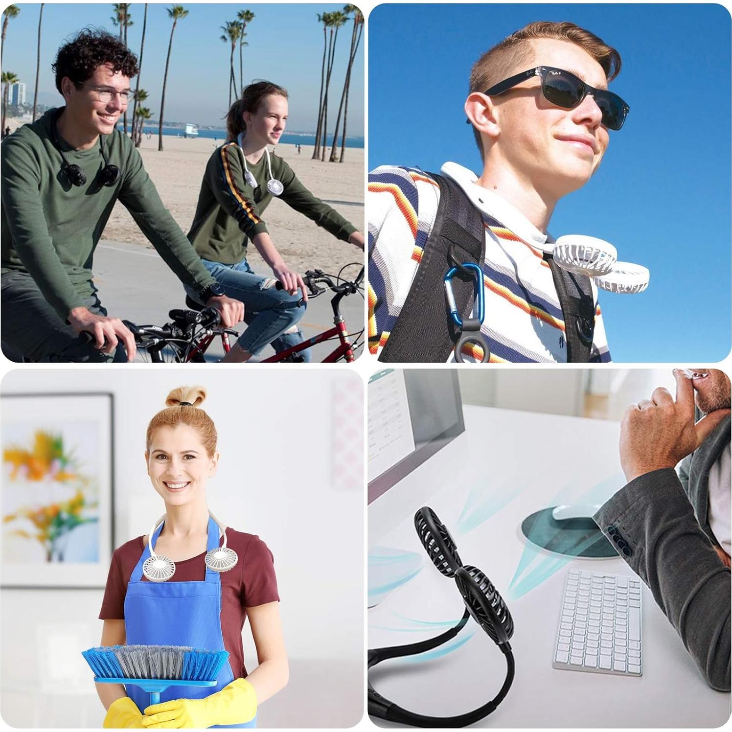 Ventilador de Cuello YALTOON Blanco 2600mAh 3 Velocidades