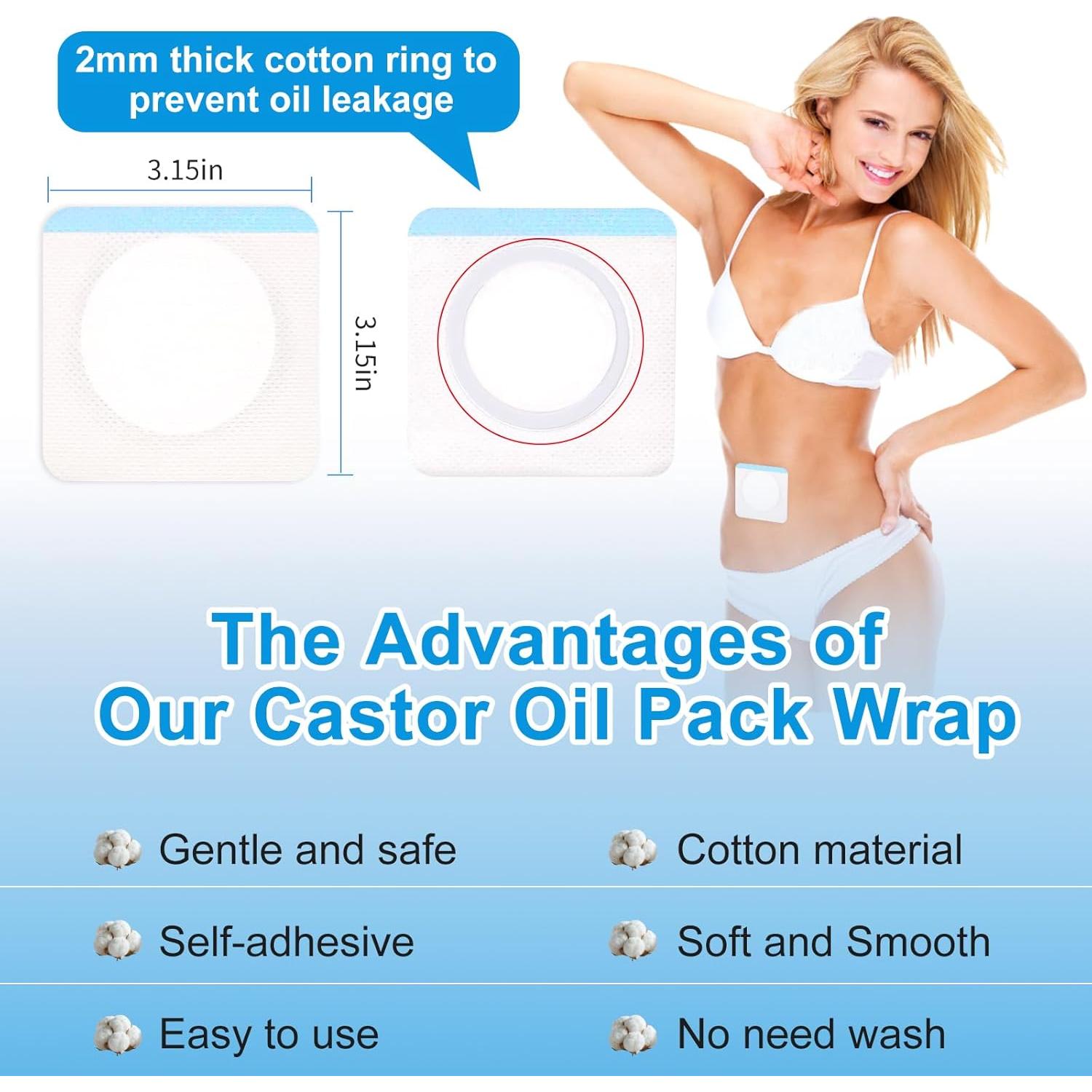 Parche de Aceite de Ricino LukToMao - 60 Almohadillas Orgánicas