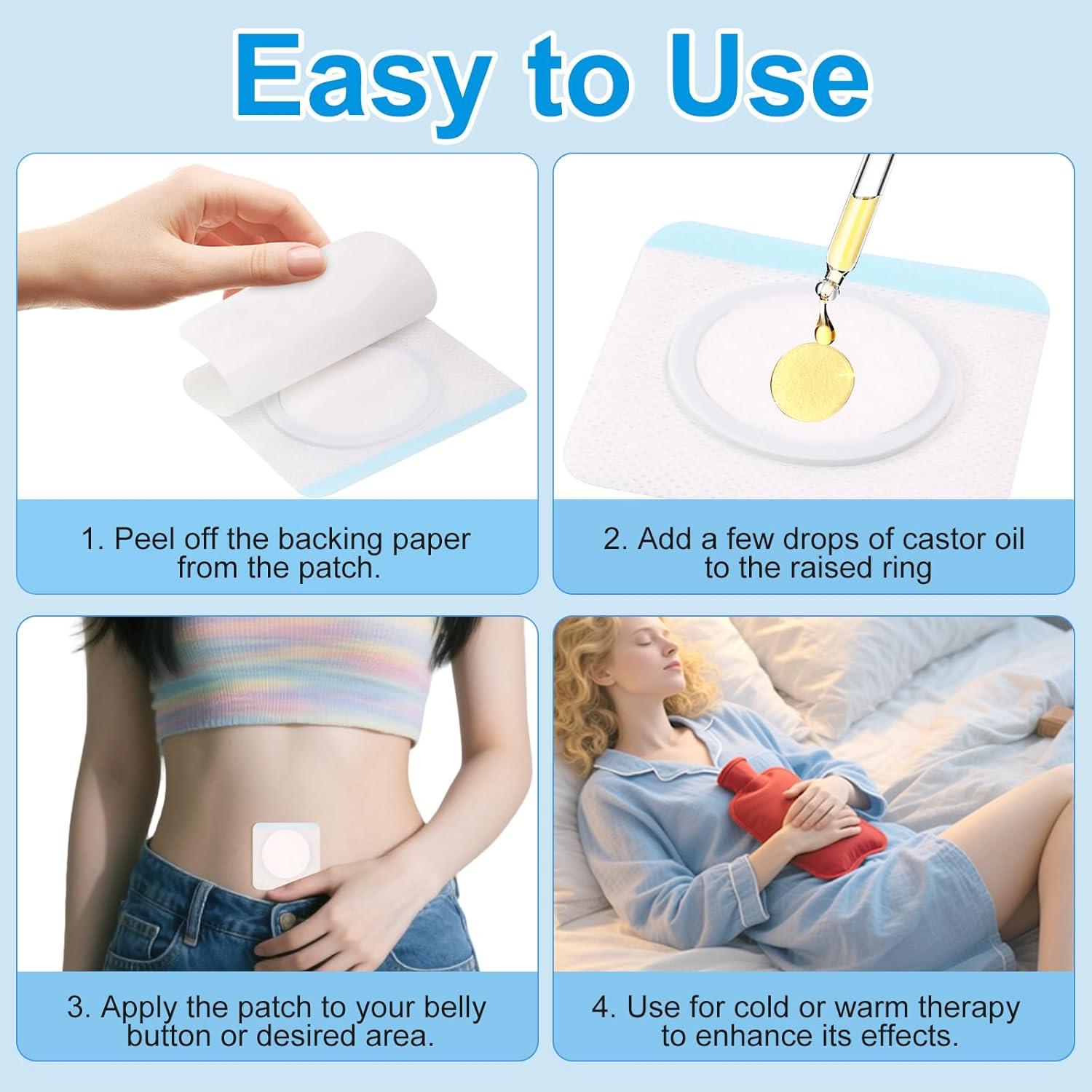 Parche de Aceite de Ricino LukToMao - 60 Almohadillas Orgánicas