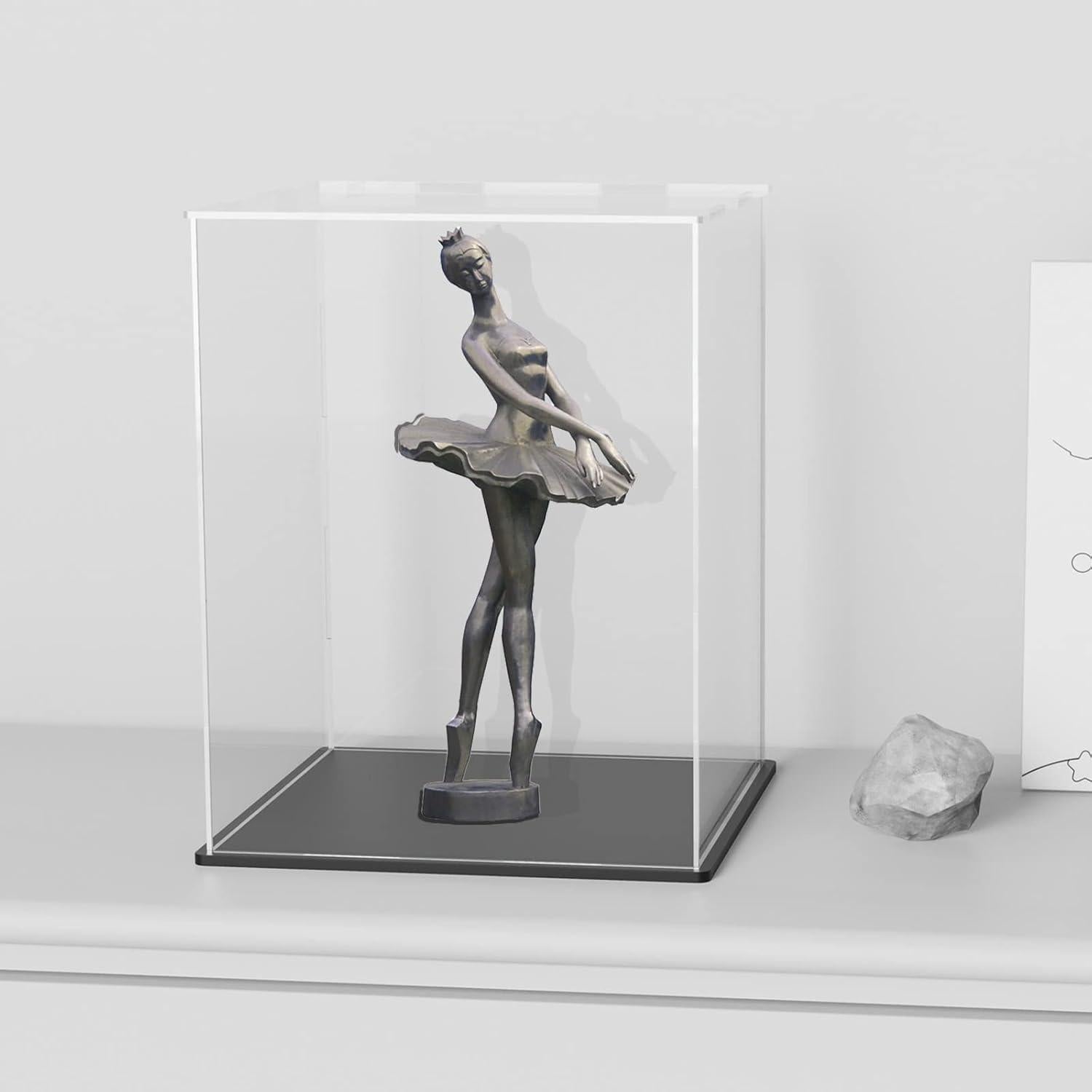 Caja de Exhibición Acrílica SVENJBB 25.4x25.4x35.6 cm con Base Negra