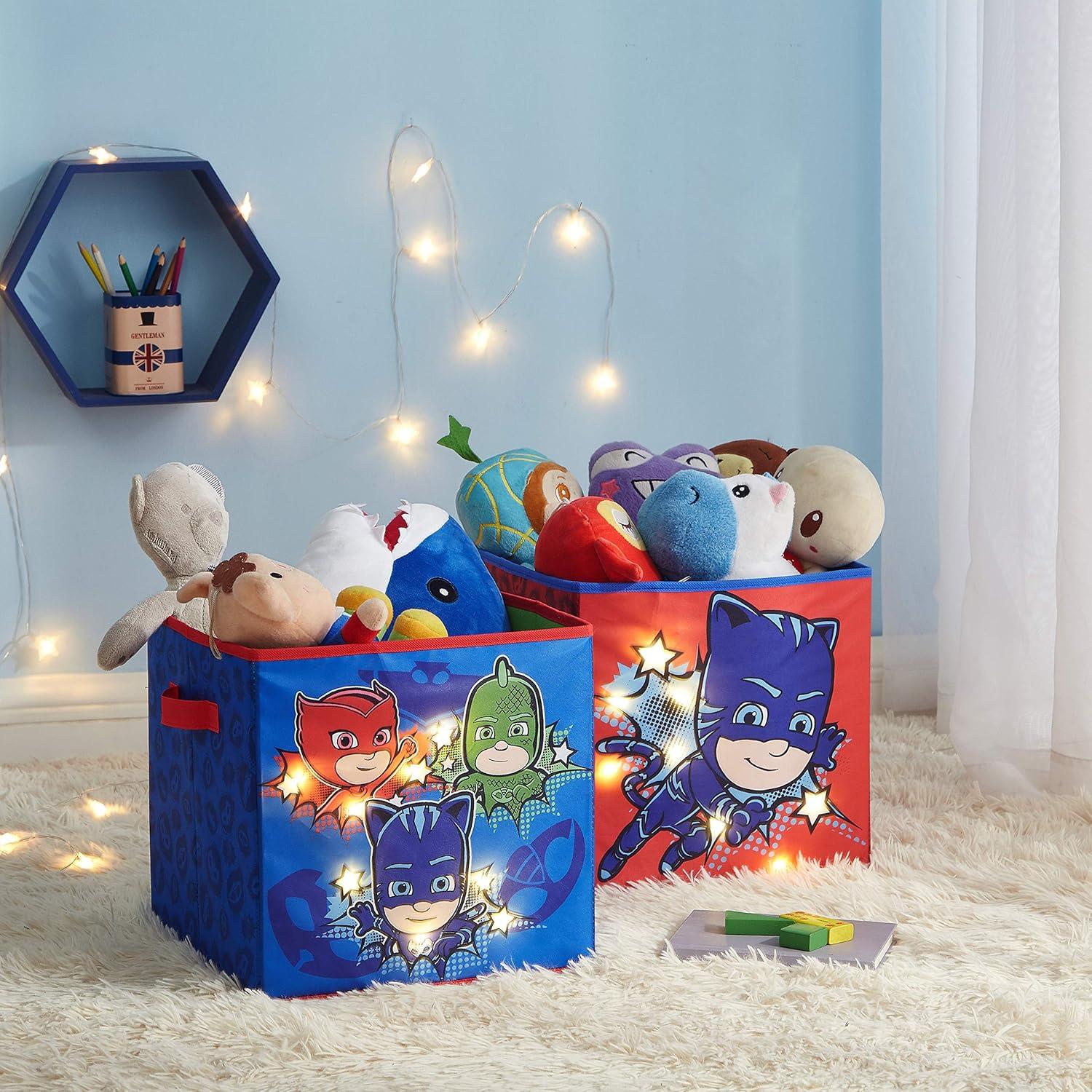 Cubos de Almacenamiento Colapsables PJ Masks con Luces LED - 2 Piezas