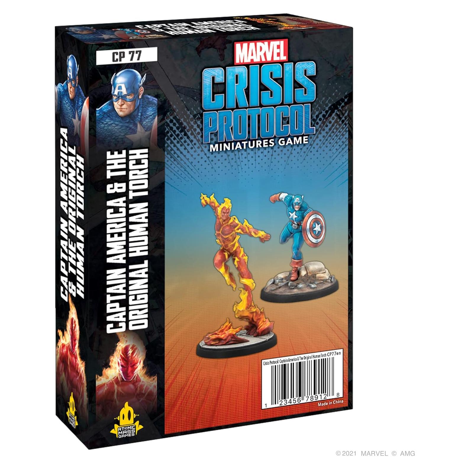 Juego de mesa Marvel Crisis Protocol Capitán América y Antorcha Humana