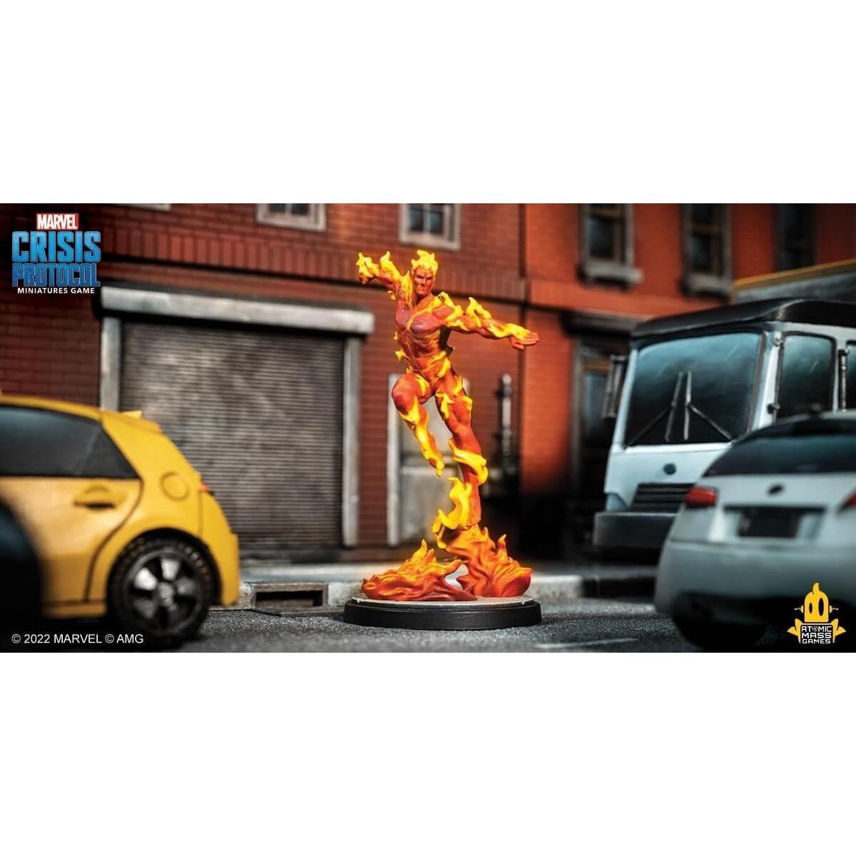 Juego de mesa Marvel Crisis Protocol Capitán América y Antorcha Humana