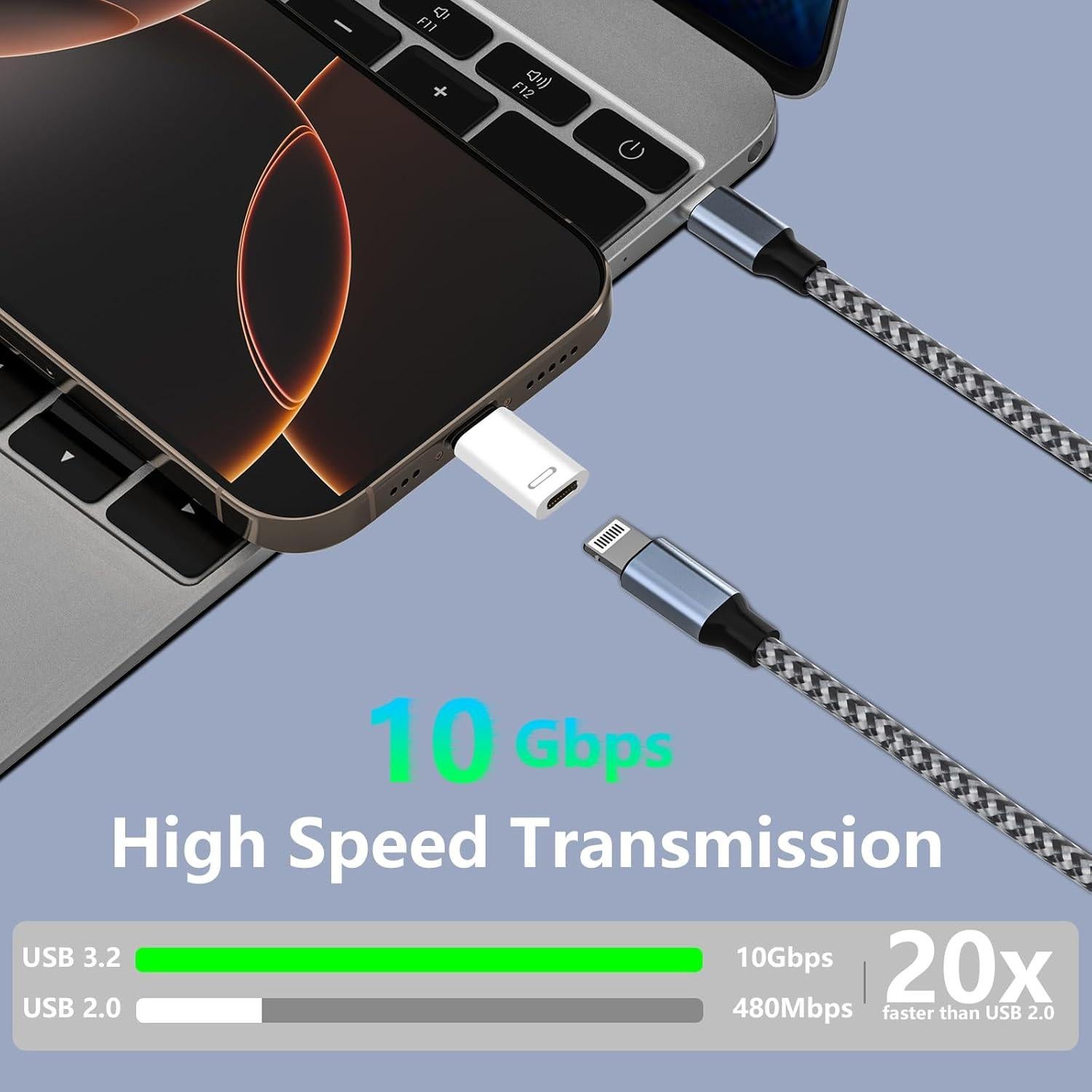 Adaptador Lightning a USB-C Stuffcool 4Pack Carga Rápida 35W