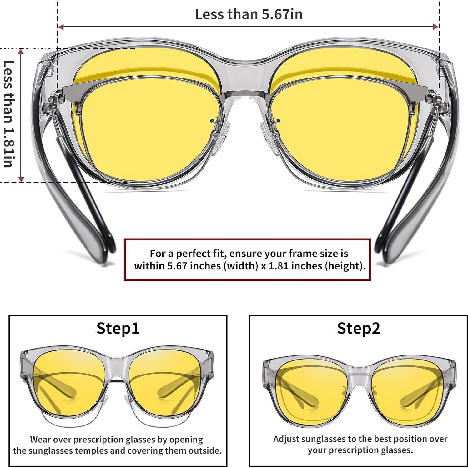 Gafas de sol HAOLOTA Fit Over polarizadas UV para mujeres