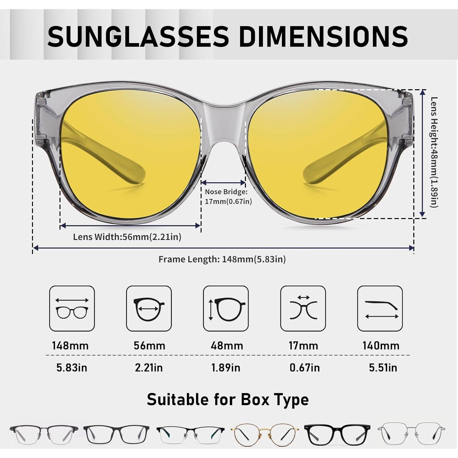 Gafas de sol HAOLOTA Fit Over polarizadas UV para mujeres