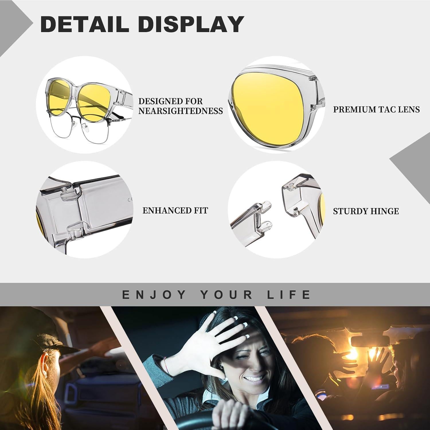 Gafas de sol HAOLOTA Fit Over polarizadas UV para mujeres