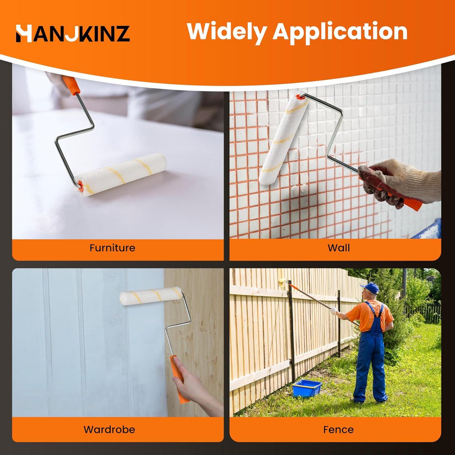 Kit de Rodillos de Pintura 6" Microfibra 9 Piezas HANJKINZ