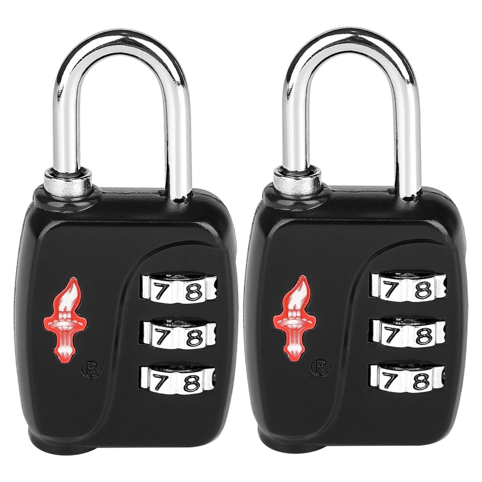 Candados de Combinación TSA iGuruTr 2-Pack Negro 142g