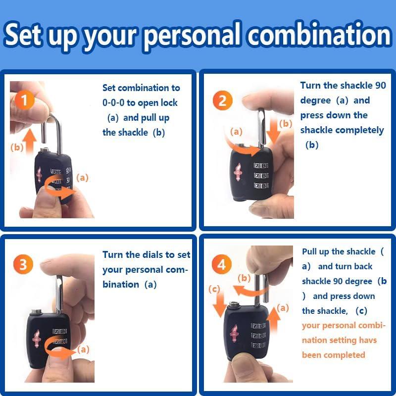 Candados de Combinación TSA iGuruTr 2-Pack Negro 142g