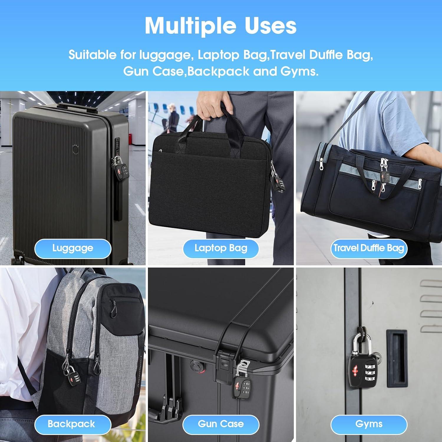 Candados de Combinación TSA iGuruTr 2-Pack Negro 142g