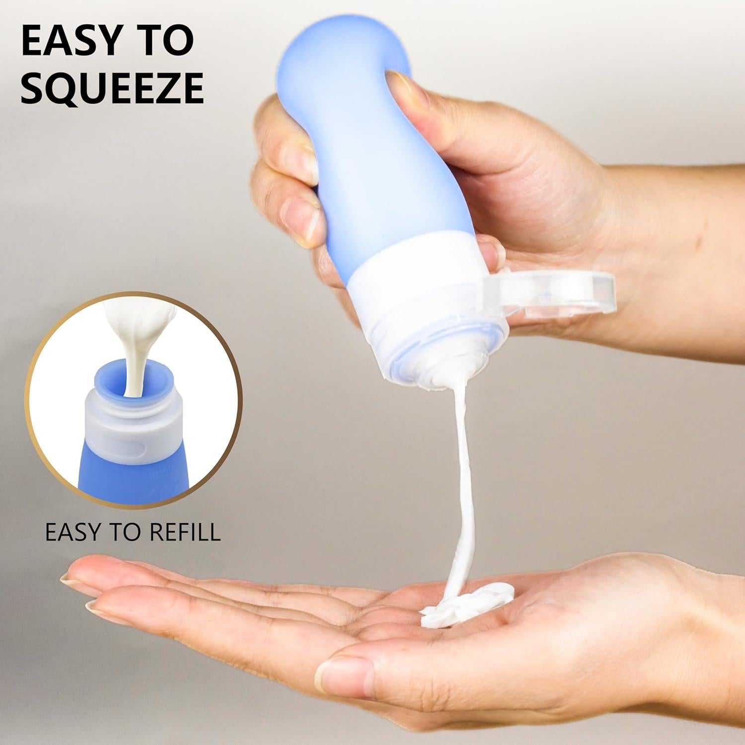 Botellas de Viaje Elaunva 4 Piezas 257 ml A Prueba de Fugas