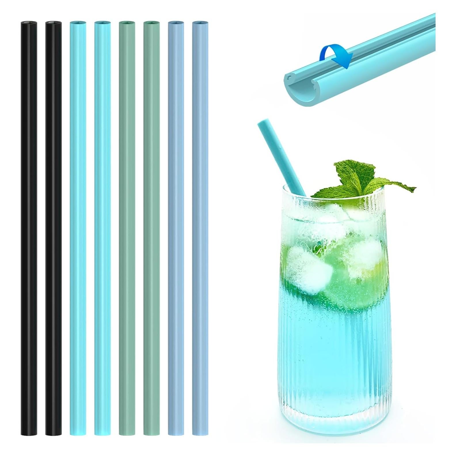 Popotes Reutilizables de Silicona Happy Create 20 cm 8 mm 8 Unidades