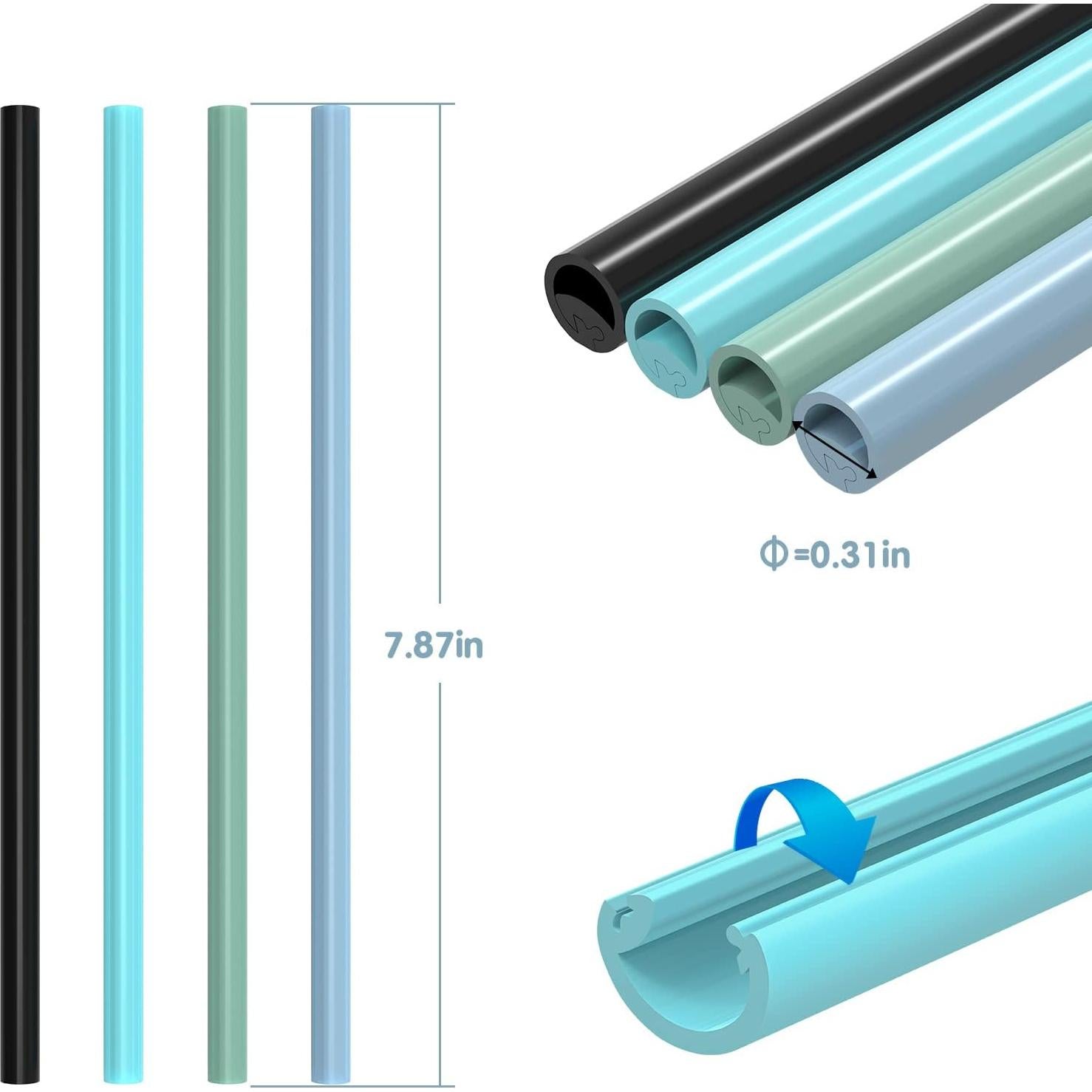 Popotes Reutilizables de Silicona Happy Create 20 cm 8 mm 8 Unidades