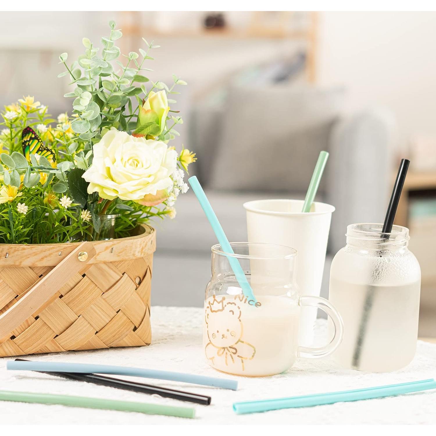 Popotes Reutilizables de Silicona Happy Create 20 cm 8 mm 8 Unidades