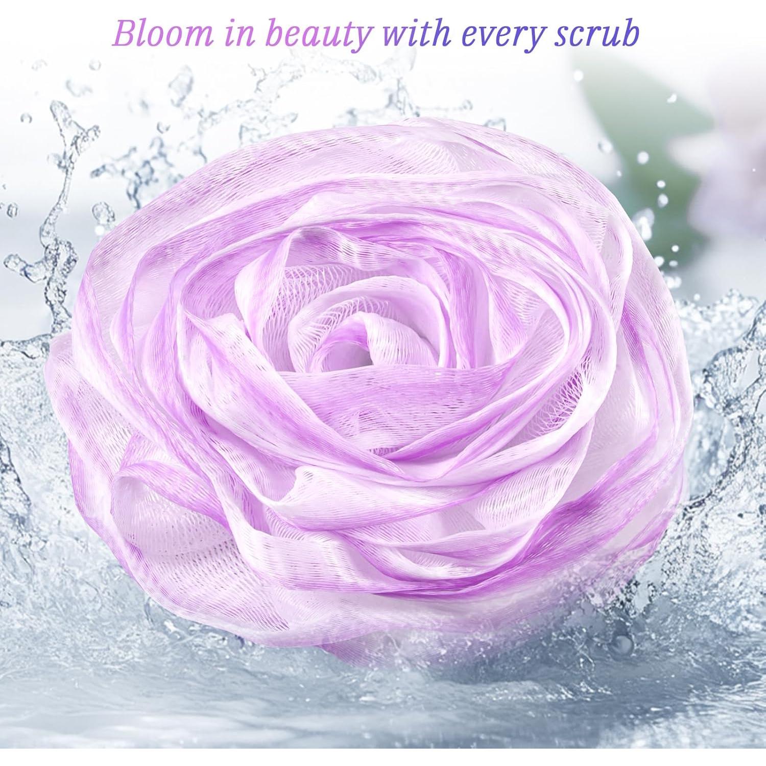 Esponja de Baño LAYUKI Juego de 2 Piezas Rosa Púrpura y Gris