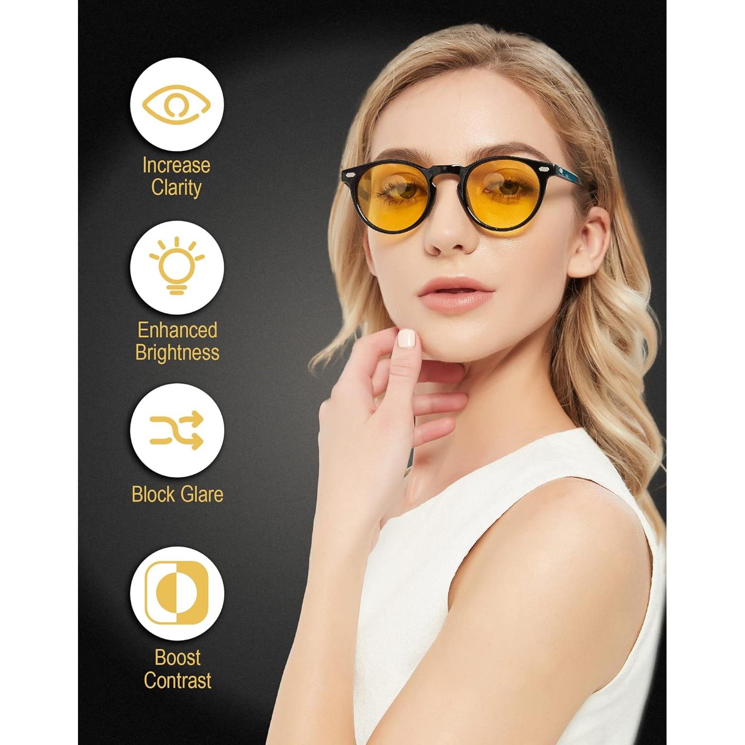 Gafas de Conducción Nocturna LVIOE Amarillas Polarizadas