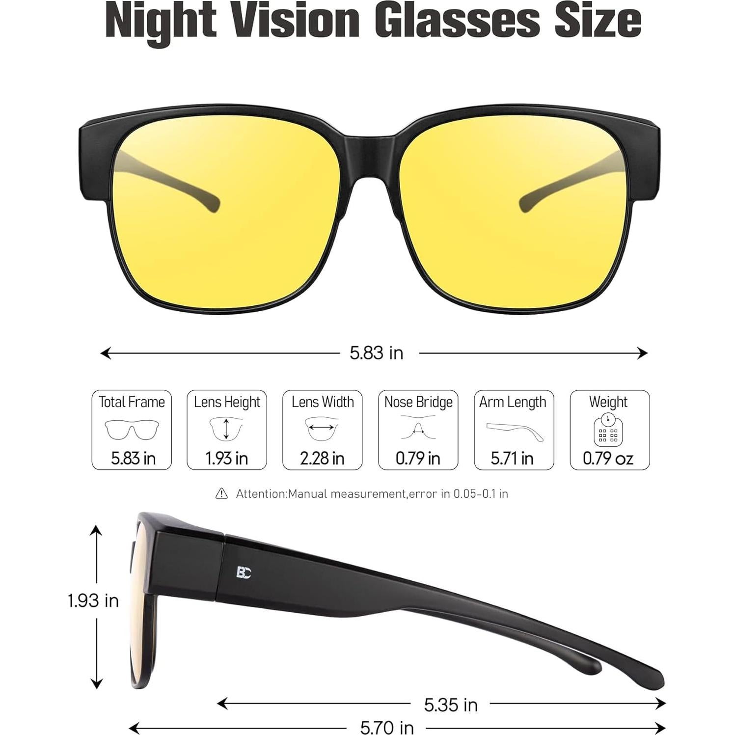 Gafas de sol polarizadas Bircen para uso sobre gafas - Protección UV