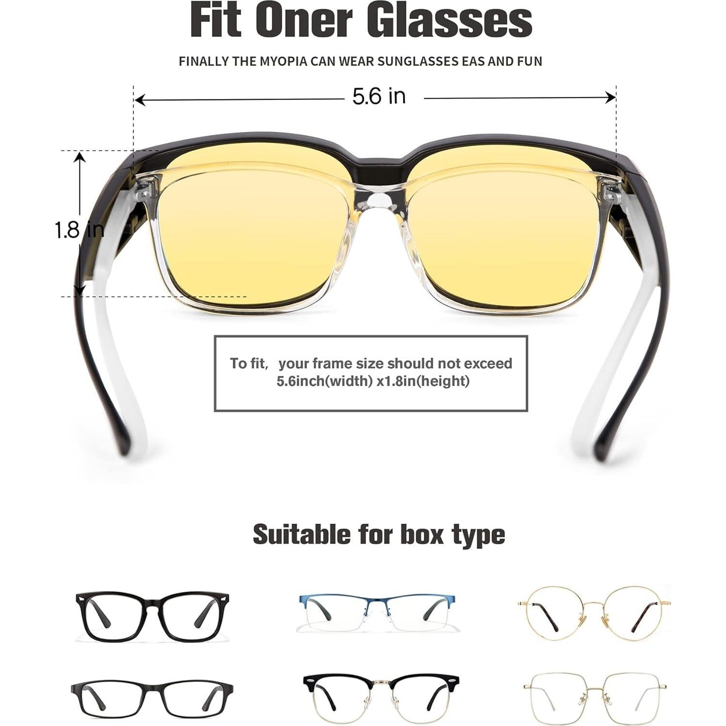 Gafas de sol polarizadas Bircen para uso sobre gafas - Protección UV