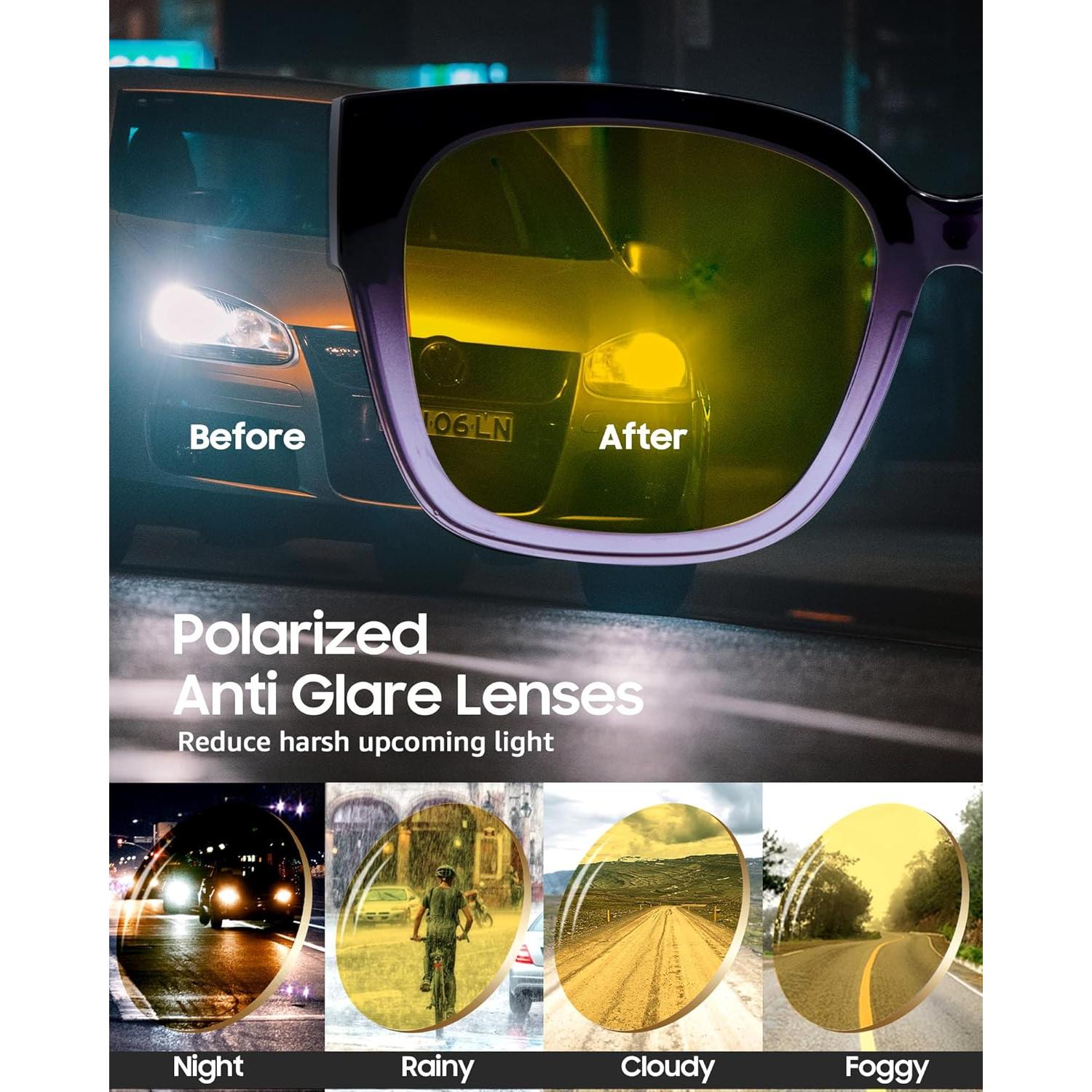 Gafas de Visión Nocturna LVIOE Polarizadas para Mujeres