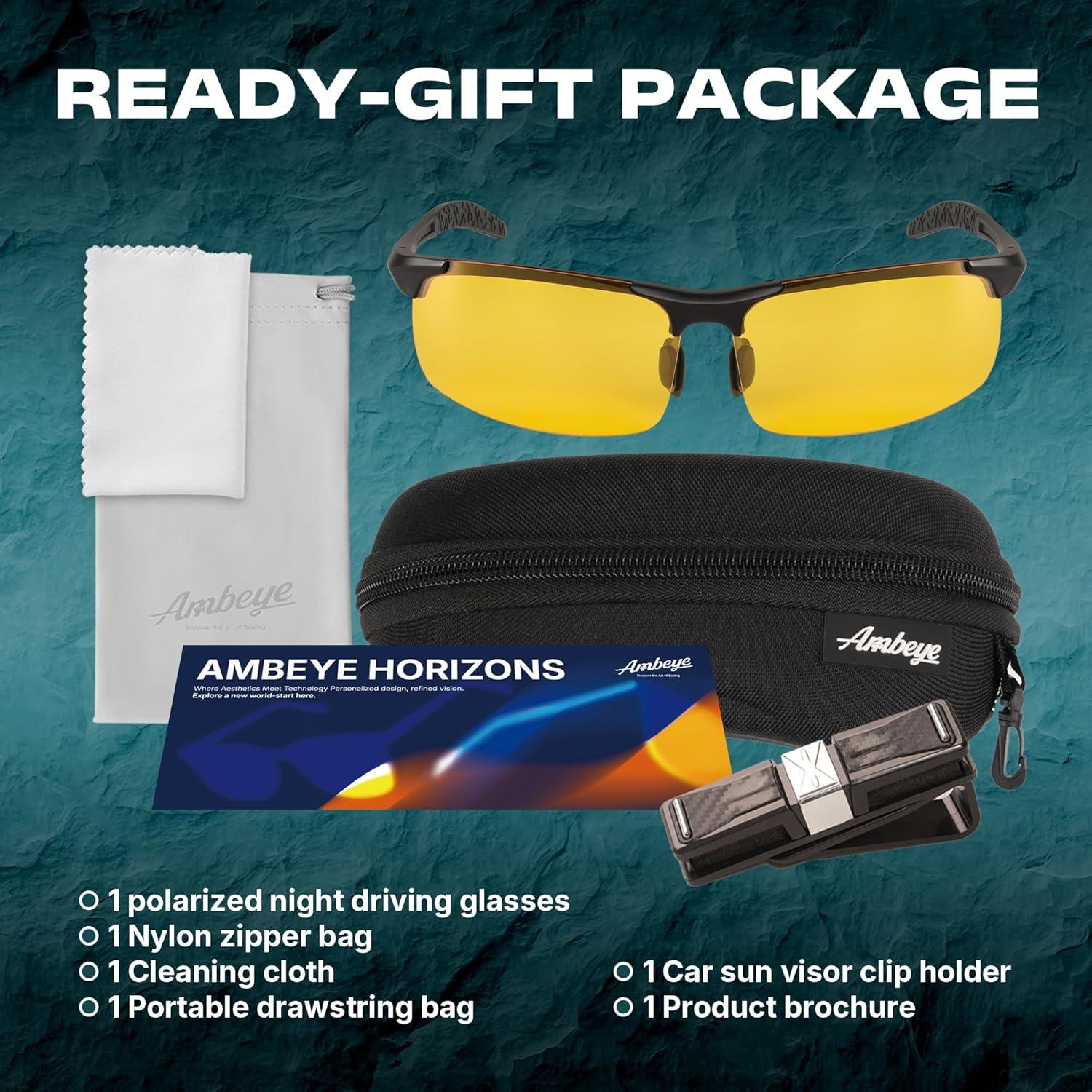 Gafas de Visión Nocturna Ambeye UV400 Antirreflejo Lente Amarillo