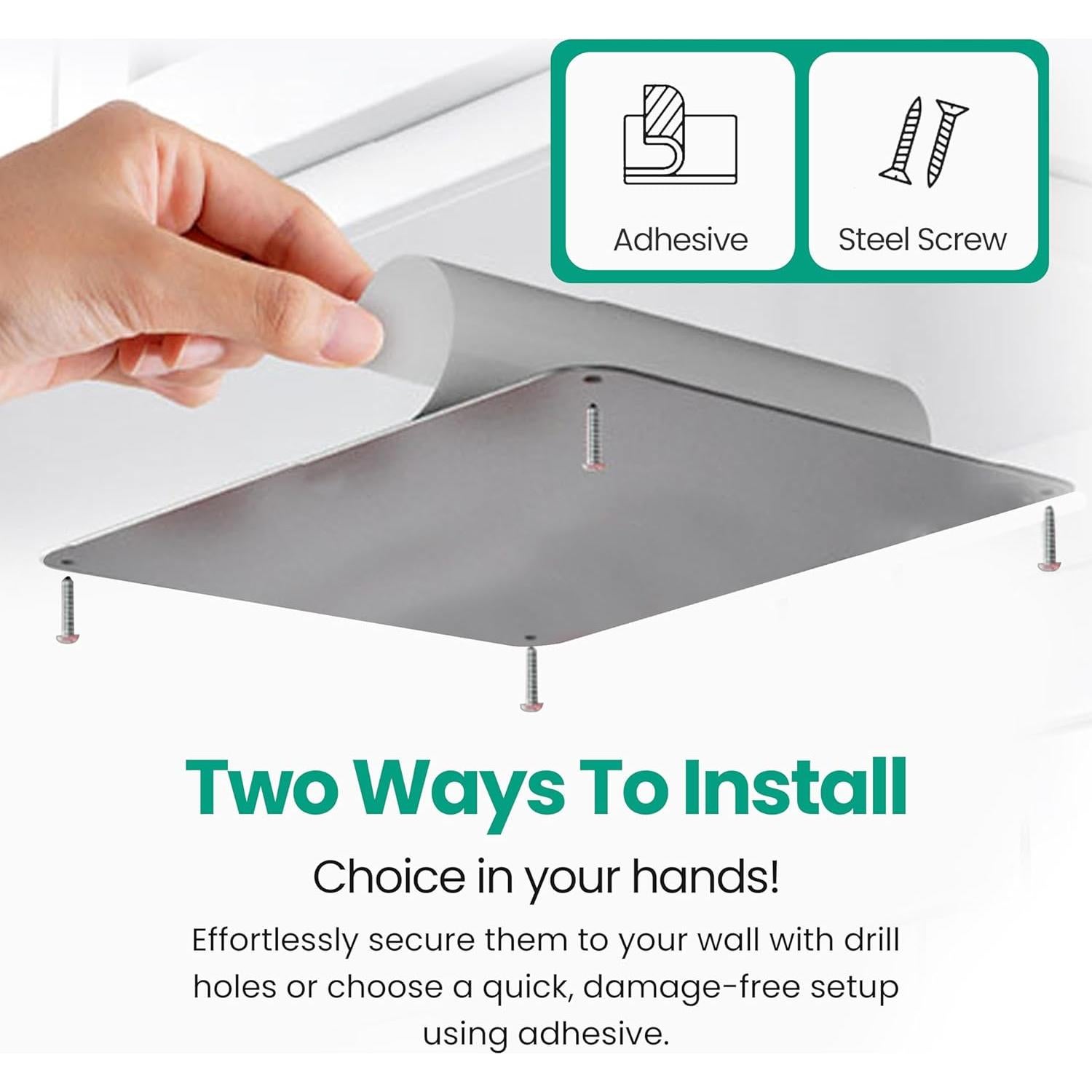 Placa Magnética Acero Inoxidable MagGrip 22.86x16.51cm Adhesiva